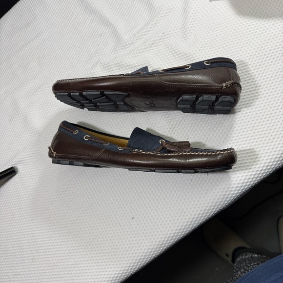 Peter Millar Leather Men's Blue and Brown Loafers Size 11.5 - Picture 3 of 9